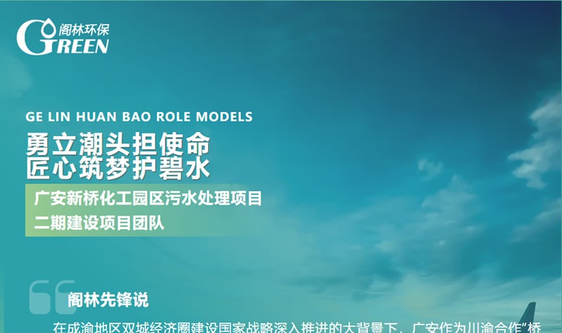 閣林先鋒 | 廣安新橋化工園區污水處理項目二期建設項目團隊：勇立潮頭擔使命，匠心筑夢護碧水